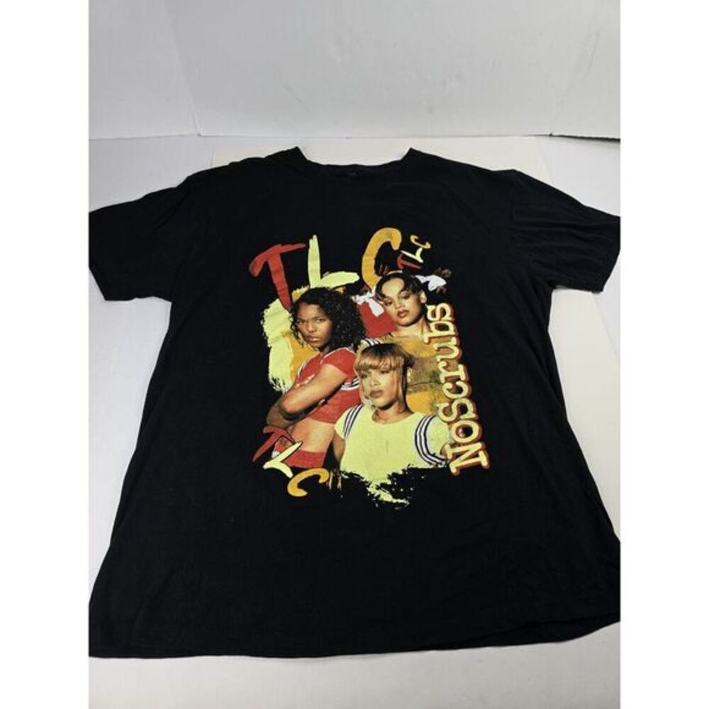 TLC No Scrubs Shirt Mens Medium XL Short‎ Sleeve Graphic Music Crew Neck Black